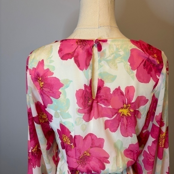 Flying Tomato, Women's Woven Mini Dress, White with Pink Floral, SZ S - Picture 6 of 9
